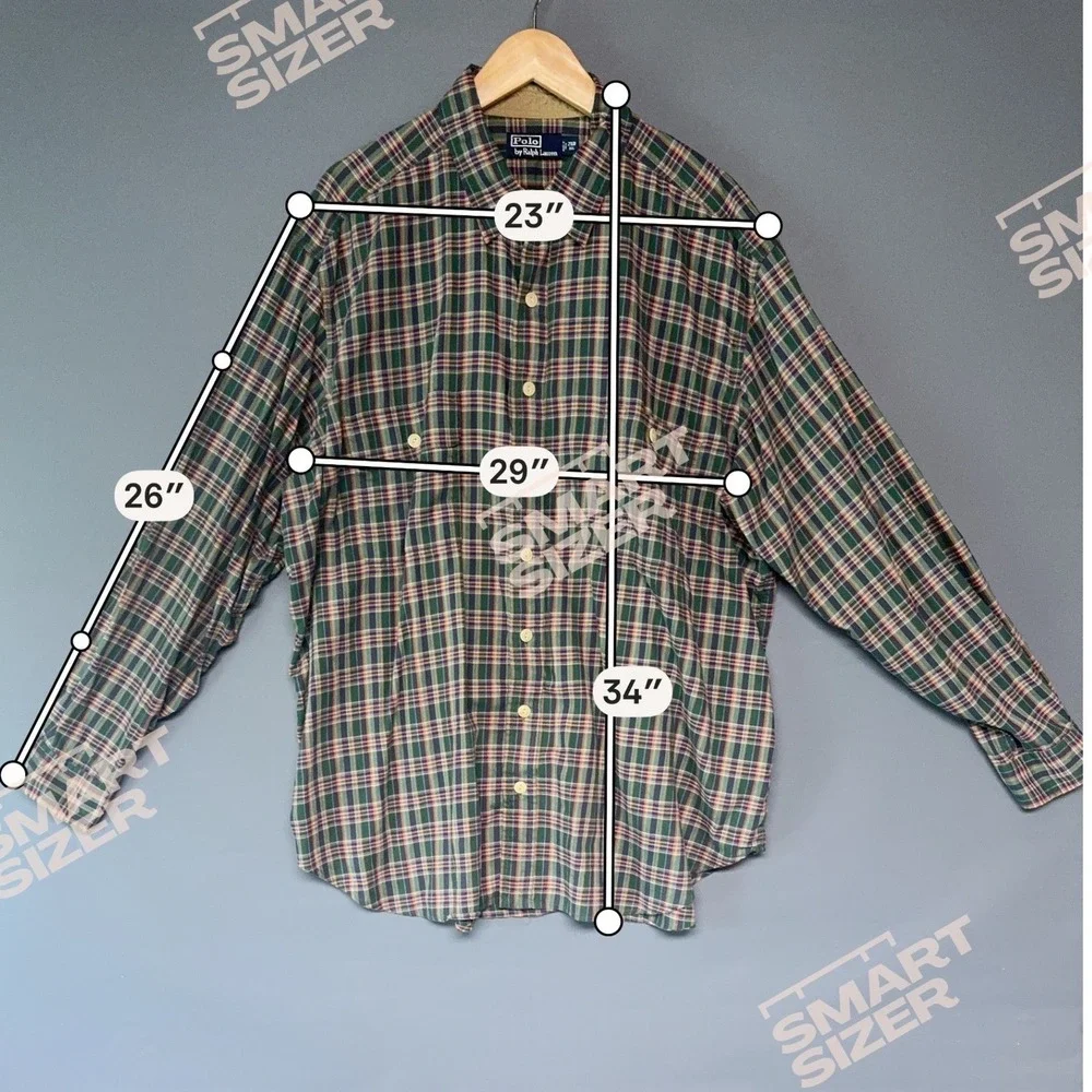 Polo Ralph Lauren Polo Country Plaid Shirt Suede Elbow Patches Green 2XB Big